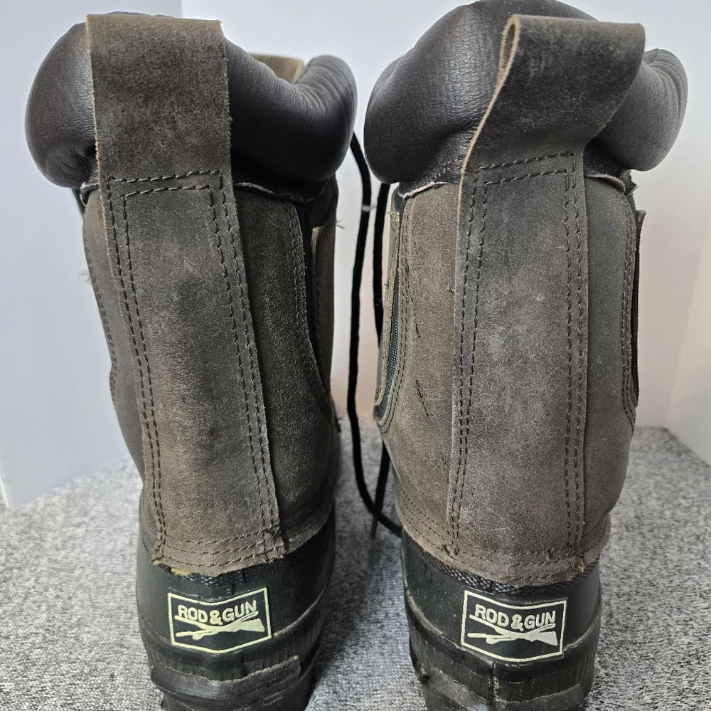 3M Thinsulate Men's Dark Brown and Green Duck Winter Steel Shank Snow Boots